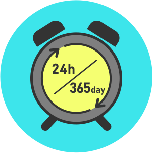 24時間365日稼働できる